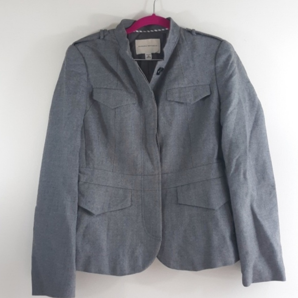 Banana Republic Gray Jacket/Blazer Size 10